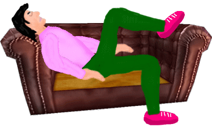 ソファで寝る人の画像