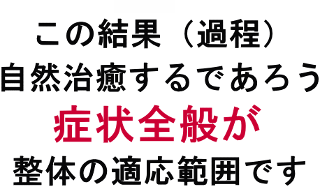整体の適応症│たむら整体治療室・町田市